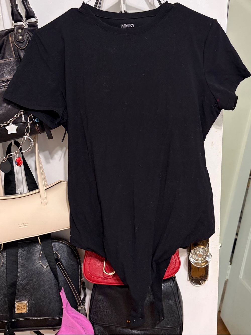 Pumiey Black Crewneck T-Shirt Bodysuit